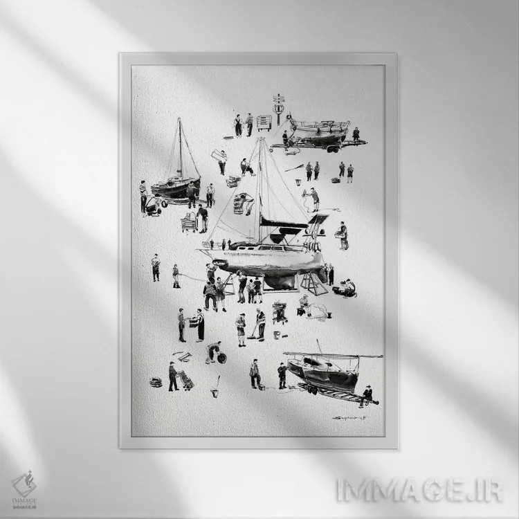 تابلو در باشگاه قایقسواری اثر بوگدان شیپتنکو - نمای قابدار سفید