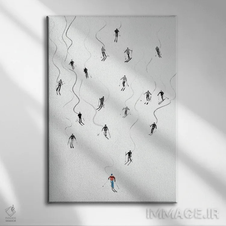 تابلو پیست اسکی اثر بوگدان شیپتنکو - نمای روبهرو روی دیوار