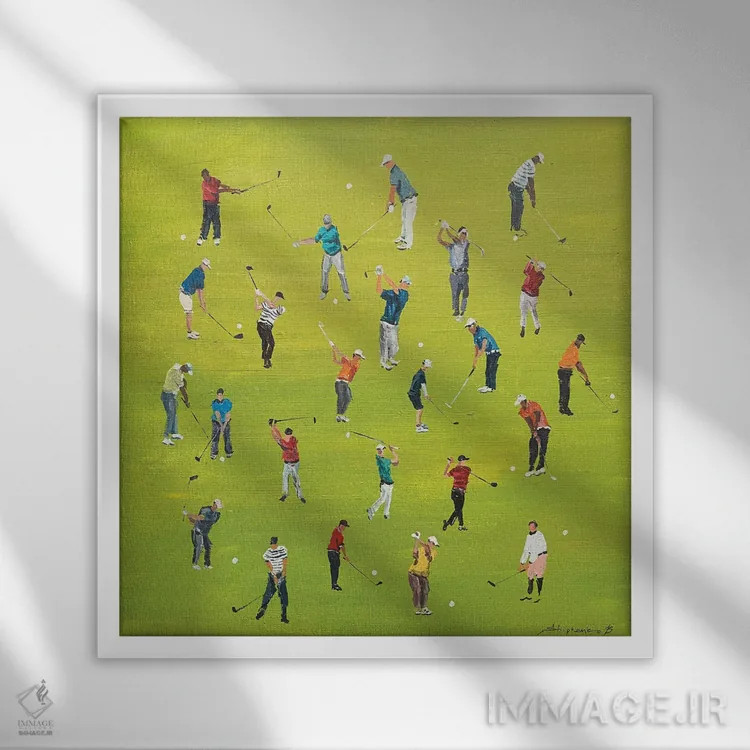 تابلو بازیکنان گلف اثر بوگدان شیپتنکو - نمای قابدار سفید