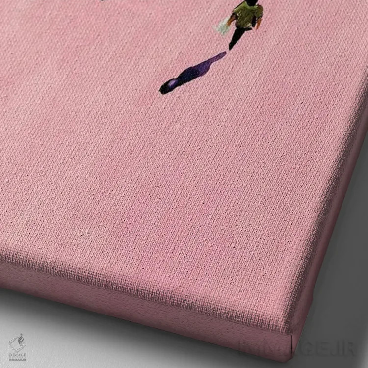 تابلو مردمان صورتی دو اثر بوگدان شیپتنکو - نمای نزدیک بافت بوم