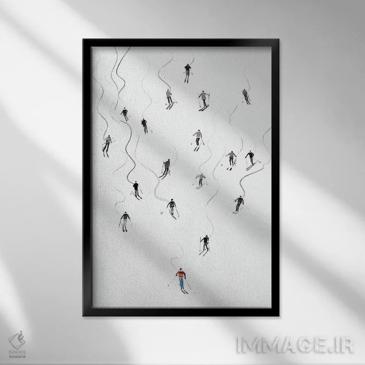 تابلو پیست اسکی اثر بوگدان شیپتنکو - نمای قابدار مشکی