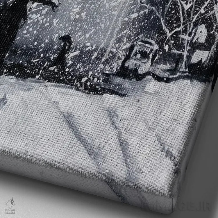 تابلو نیویورک برفی اثر بوگدان شیپتنکو - نمای نزدیک بافت بوم