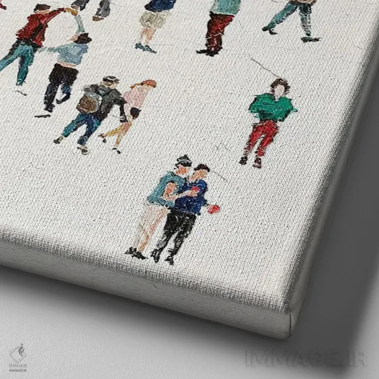 تابلو اجتماعی اثر بوگدان شیپتنکو - نمای نزدیک بافت بوم