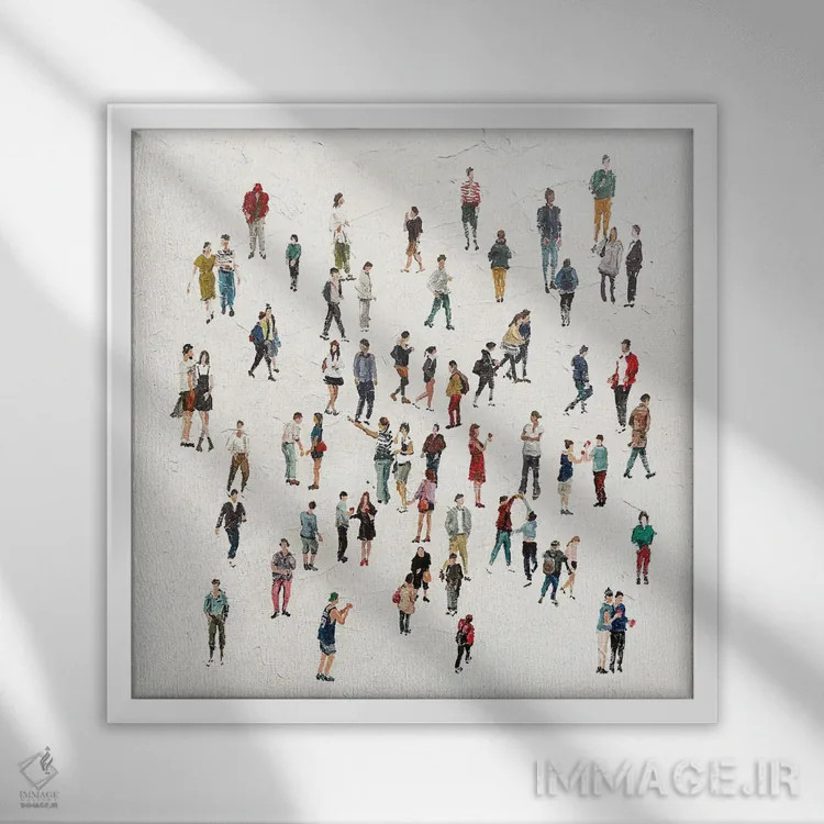 تابلو اجتماعی اثر بوگدان شیپتنکو - نمای قابدار سفید