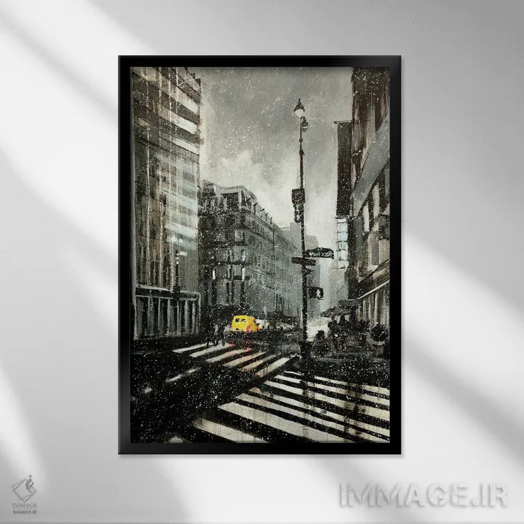 تابلو زمستان نیویورک اثر بوگدان شیپتنکو - نمای قابدار مشکی