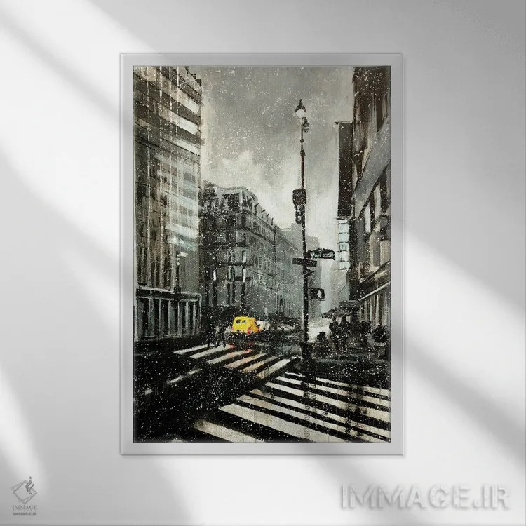 تابلو زمستان نیویورک اثر بوگدان شیپتنکو - نمای قابدار سفید