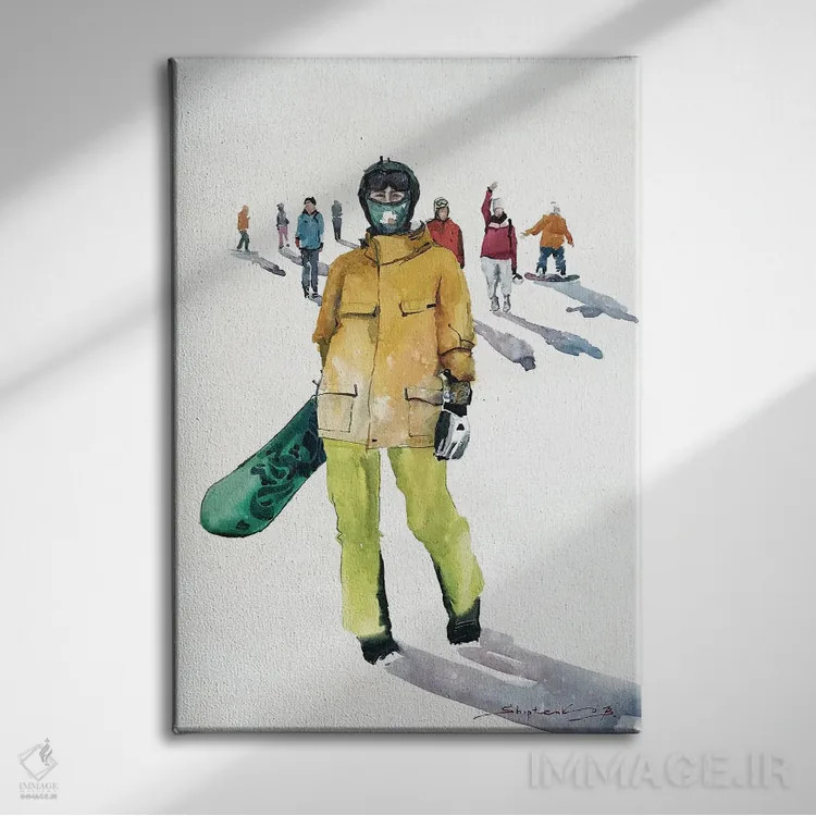 تابلو اسنوبوردبازها اثر بوگدان شیپتنکو - نمای روبهرو روی دیوار