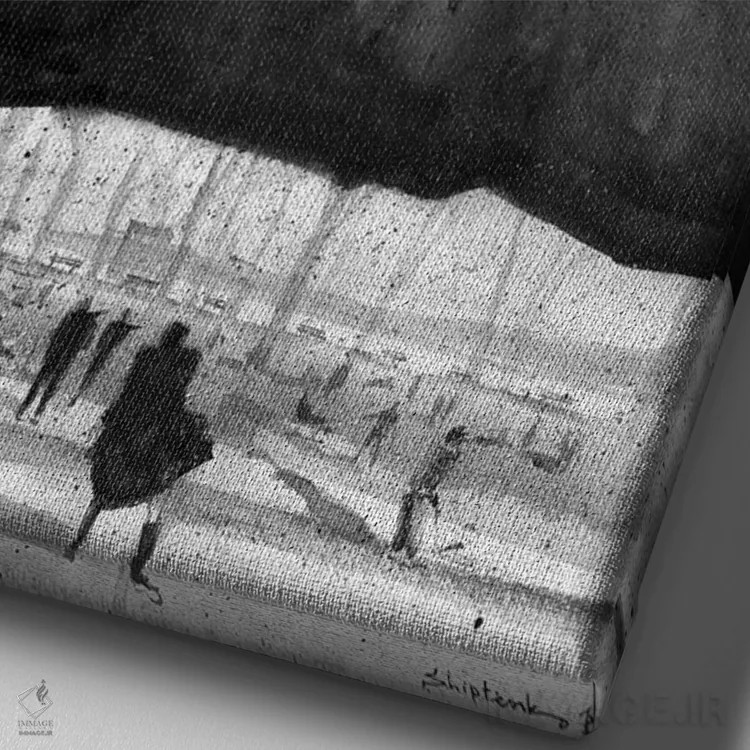 تابلو زیر یک چتر اثر بوگدان شیپتنکو - نمای نزدیک بافت بوم