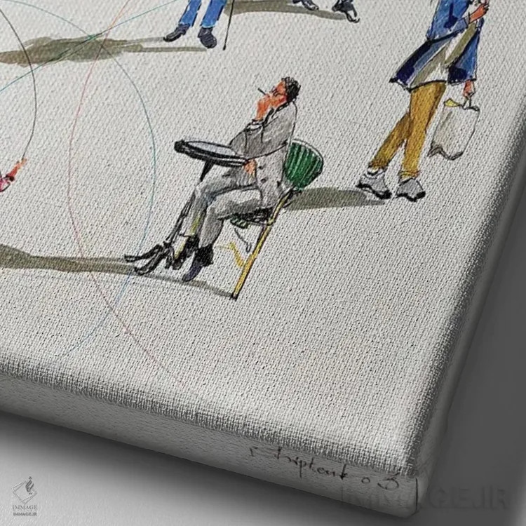 تابلو آنها که عاشق زندگیاند اثر بوگدان شیپتنکو - نمای نزدیک بافت بوم