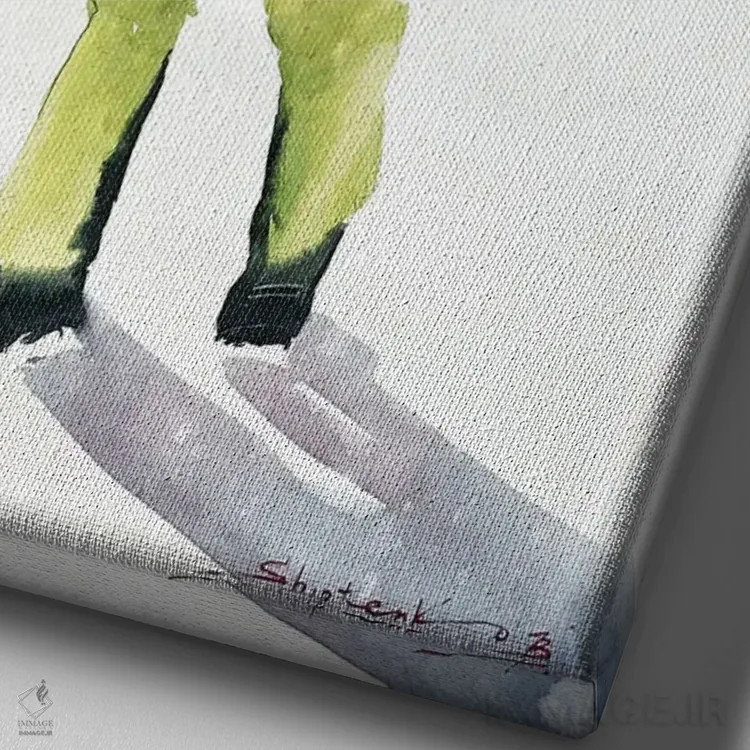 تابلو اسنوبوردبازها اثر بوگدان شیپتنکو - نمای نزدیک بافت بوم