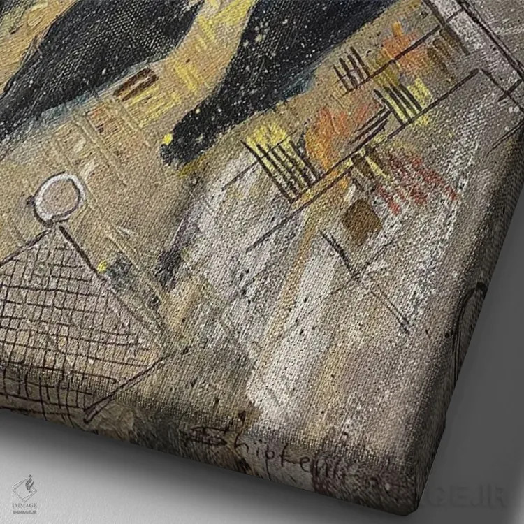 تابلو خیابان در گرگ و میش اثر بوگدان شیپتنکو - نمای نزدیک بافت بوم