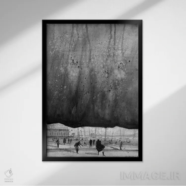 تابلو زیر یک چتر اثر بوگدان شیپتنکو - نمای قابدار مشکی