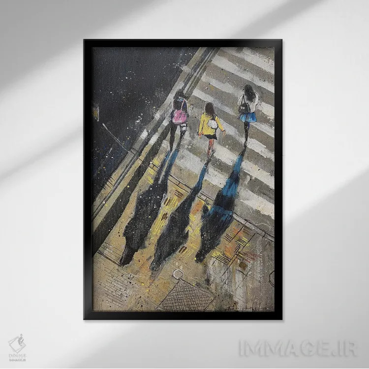 تابلو خیابان در گرگ و میش اثر بوگدان شیپتنکو - نمای قابدار مشکی