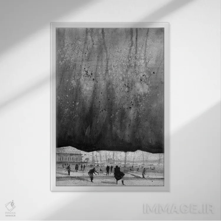 تابلو زیر یک چتر اثر بوگدان شیپتنکو - نمای قابدار سفید