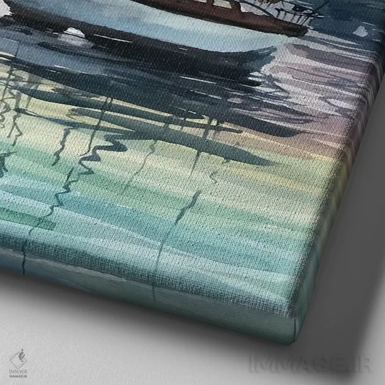 تابلو غروب آفتاب اثر بوگدان شیپتنکو - نمای نزدیک بافت بوم