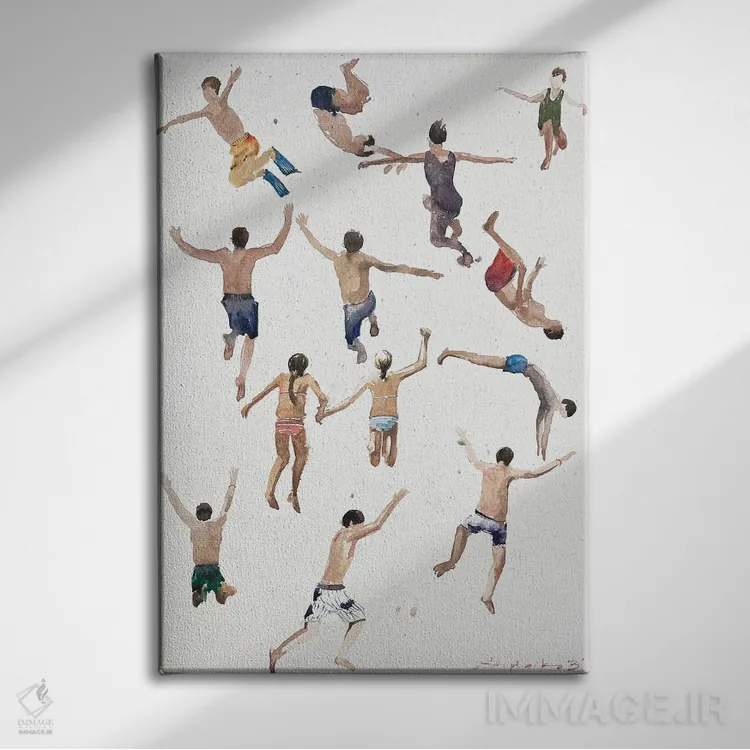 تابلو شنا اثر بوگدان شیپتنکو - نمای روبهرو روی دیوار