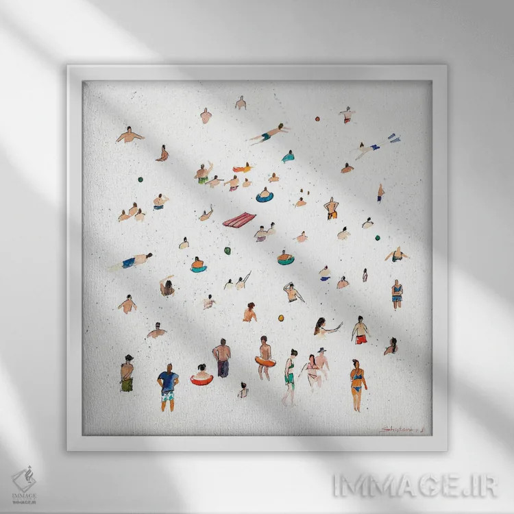 تابلو فصل شنا اثر بوگدان شیپتنکو - نمای قابدار سفید