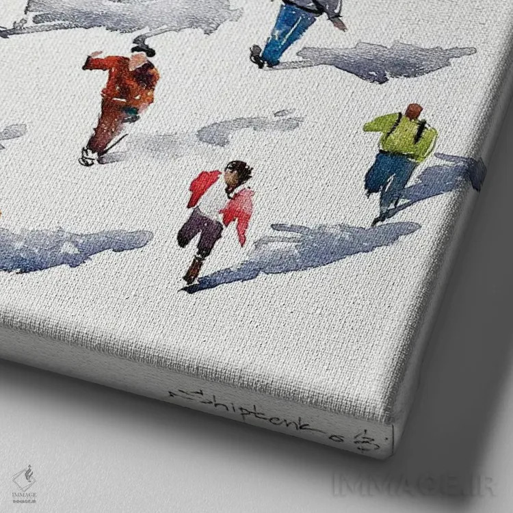 تابلو سایههای مردم اثر بوگدان شیپتنکو - نمای نزدیک بافت بوم