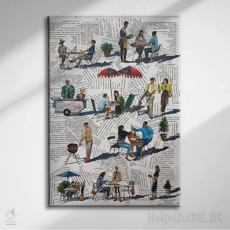 تابلو روزنامه بیرون خوشمزهتر است اثر بوگدان شیپتنکو - نمای روبهرو روی دیوار
