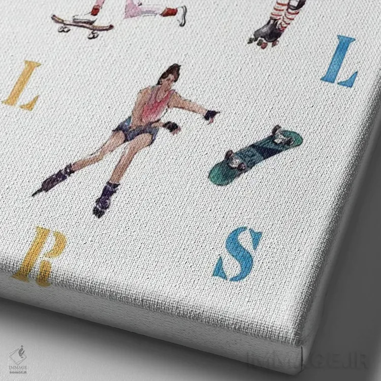 تابلو اسکیتبازها و رولربازها اثر بوگدان شیپتنکو - نمای نزدیک بافت بوم