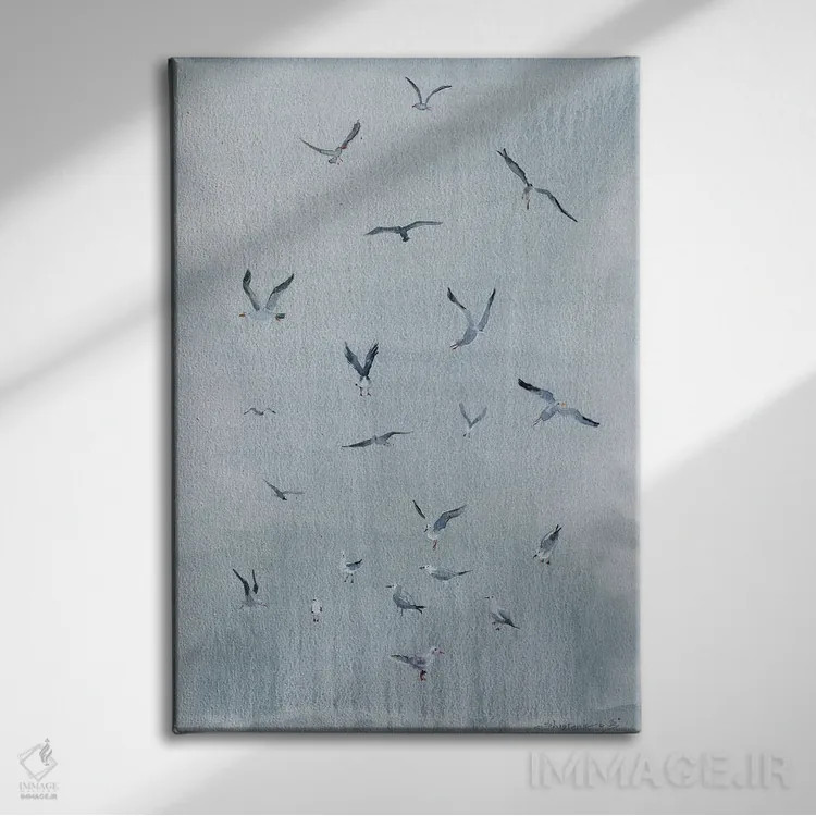 تابلو پرندهٔ مرغ دریایی اثر بوگدان شیپتنکو - نمای روبهرو روی دیوار