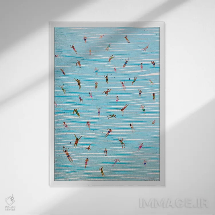 تابلو شنا کردن اثر بوگدان شیپتنکو - نمای قابدار سفید