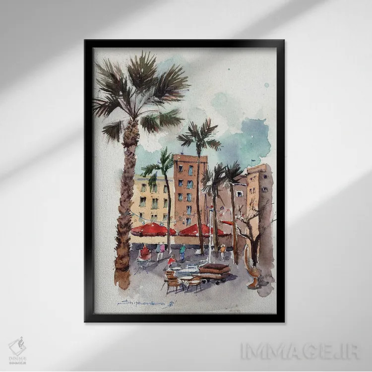 تابلو بارسلونا (اسپانیا) اثر بوگدان شیپتنکو - نمای قابدار مشکی