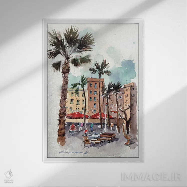 تابلو بارسلونا (اسپانیا) اثر بوگدان شیپتنکو - نمای قابدار سفید