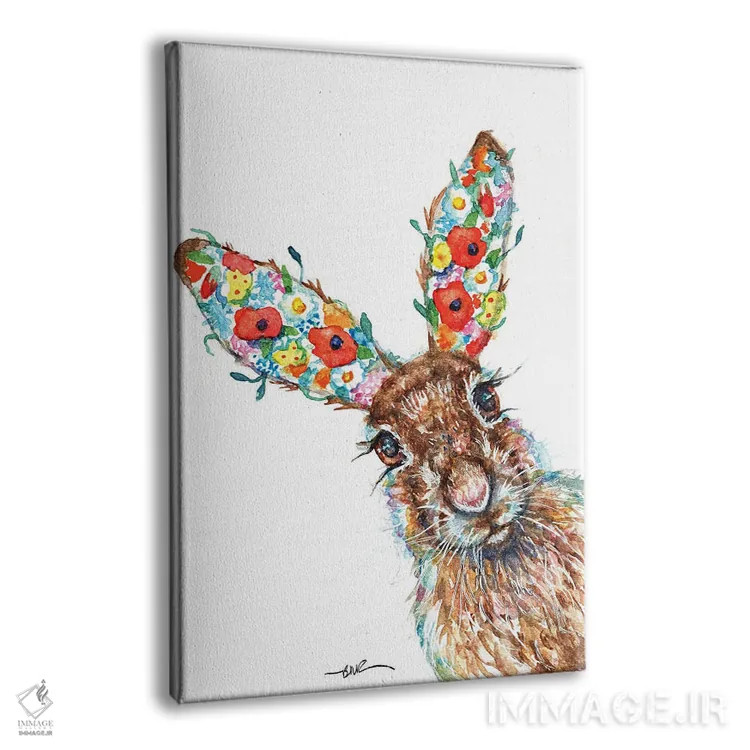 تابلو خرگوش گیاهی (در طبیعت) اثر بیبزآرتس - نمای پرسپکتیو محصول