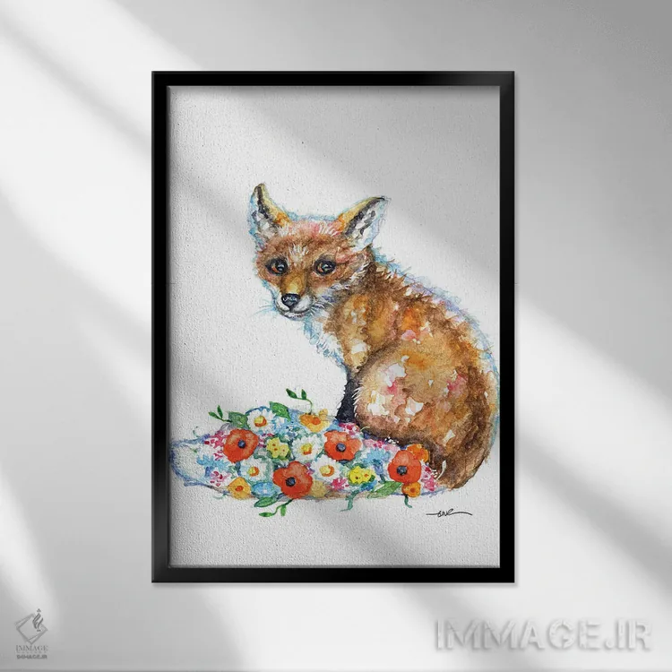 تابلو دم روباه اثر بیبزآرتس - نمای قابدار مشکی