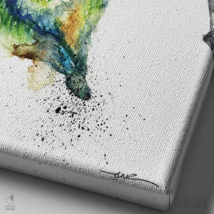 تابلو بلو تیتها (گروه پرندهها) اثر بیبزآرتس - نمای نزدیک بافت بوم