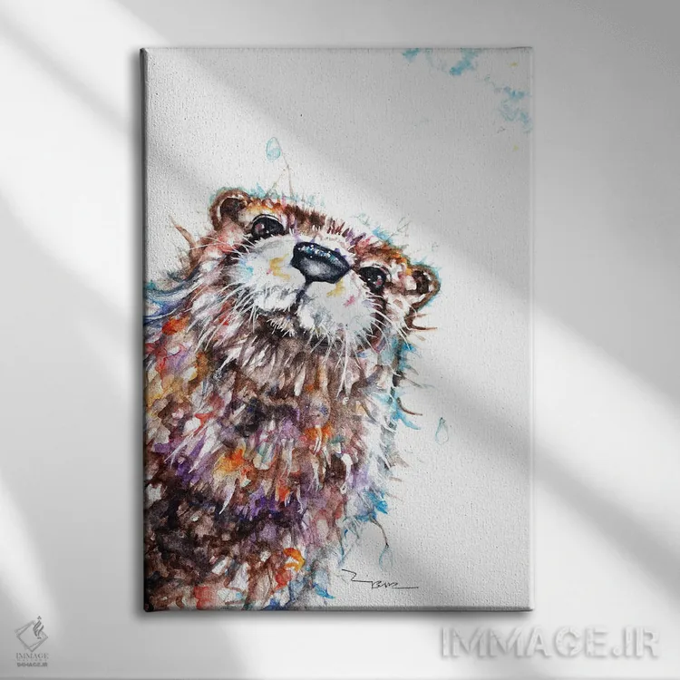 تابلو سمور کنجکاو اثر بیبزآرتس - نمای روبهرو روی دیوار