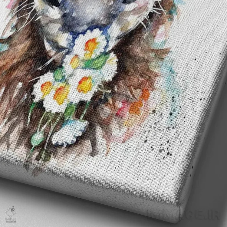 تابلو گل مروارید (دیزی) اثر بیبزآرتس - نمای نزدیک بافت بوم