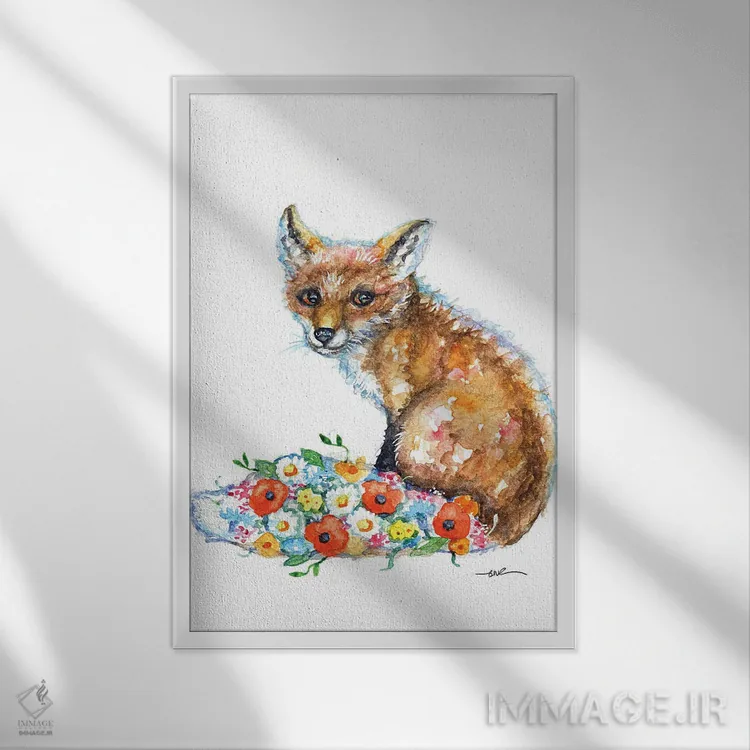 تابلو دم روباه اثر بیبزآرتس - نمای قابدار سفید