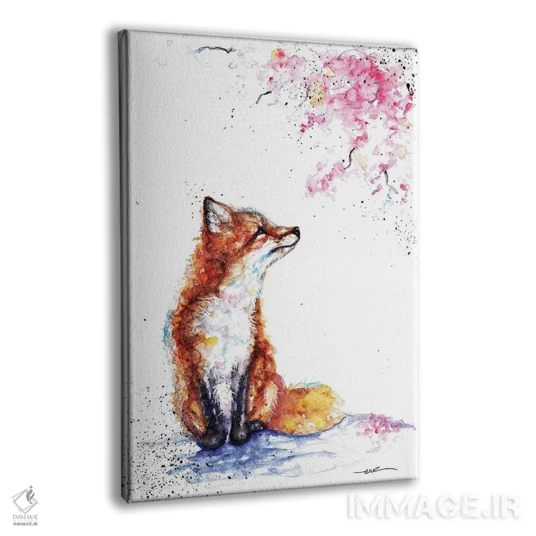 تابلو روباه و شکوفه اثر بیبزآرتس - نمای پرسپکتیو محصول