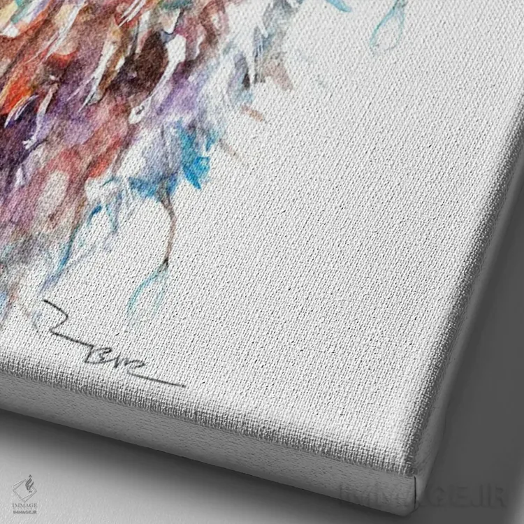 تابلو سمور کنجکاو اثر بیبزآرتس - نمای نزدیک بافت بوم