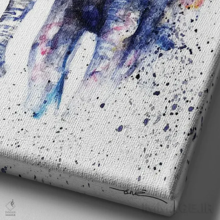 تابلو فیل هرگز فراموش نمیکند اثر بیبزآرتس - نمای نزدیک بافت بوم