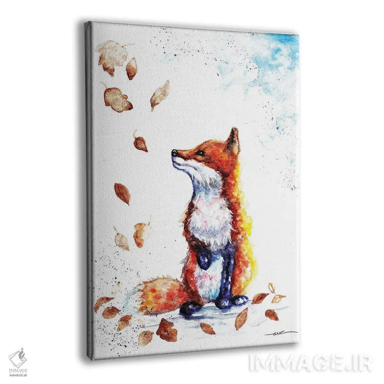 تابلو روباه پائیزی اثر بیبزآرتس - نمای پرسپکتیو محصول
