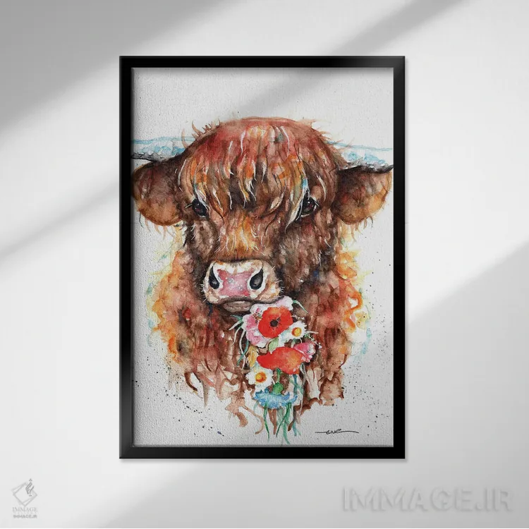 تابلو فلورا (گیاهان یا الههٔ طبیعت) اثر بیبزآرتس - نمای قابدار مشکی