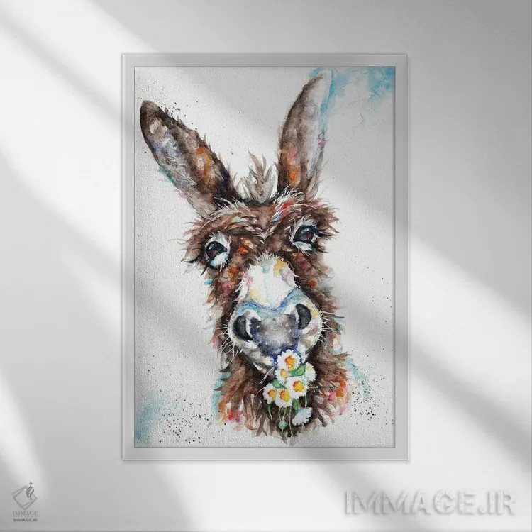 تابلو گل مروارید (دیزی) اثر بیبزآرتس - نمای قابدار سفید