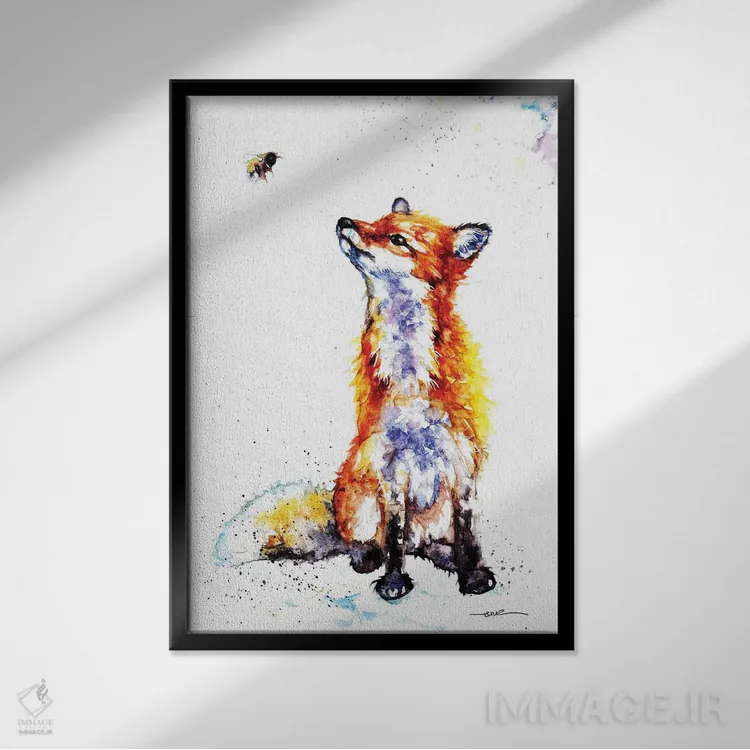 تابلو سلام زنبور... اثر بیبزآرتس - نمای قابدار مشکی