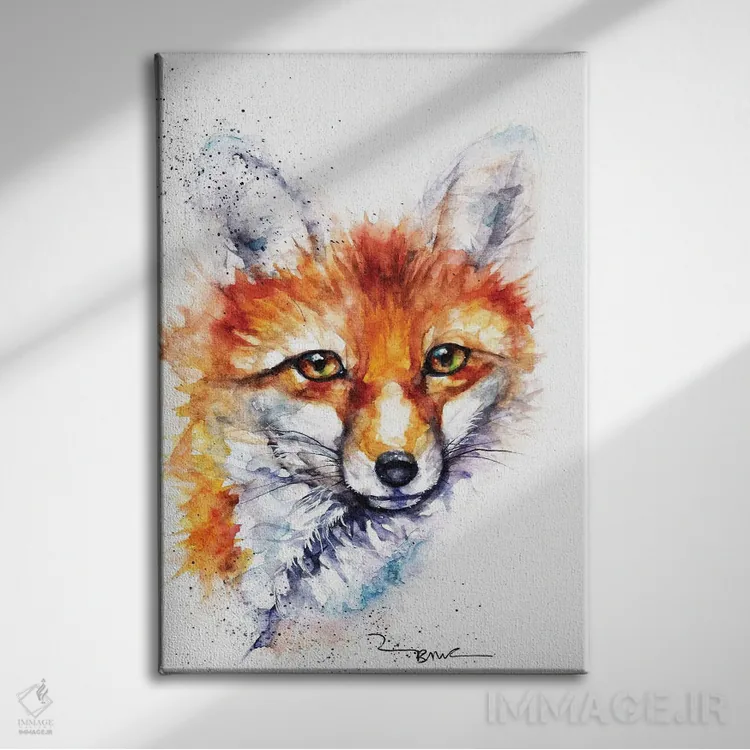 تابلو روباه ماده زیبا اثر بیبزآرتس - نمای روبهرو روی دیوار