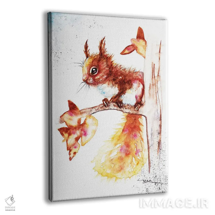 تابلو سنجاب قرمز ۱ اثر بیبزآرتس - نمای پرسپکتیو محصول