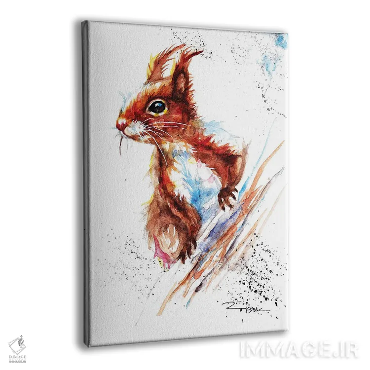 تابلو سنجاب قرمز ۲ اثر بیبزآرتس - نمای پرسپکتیو محصول