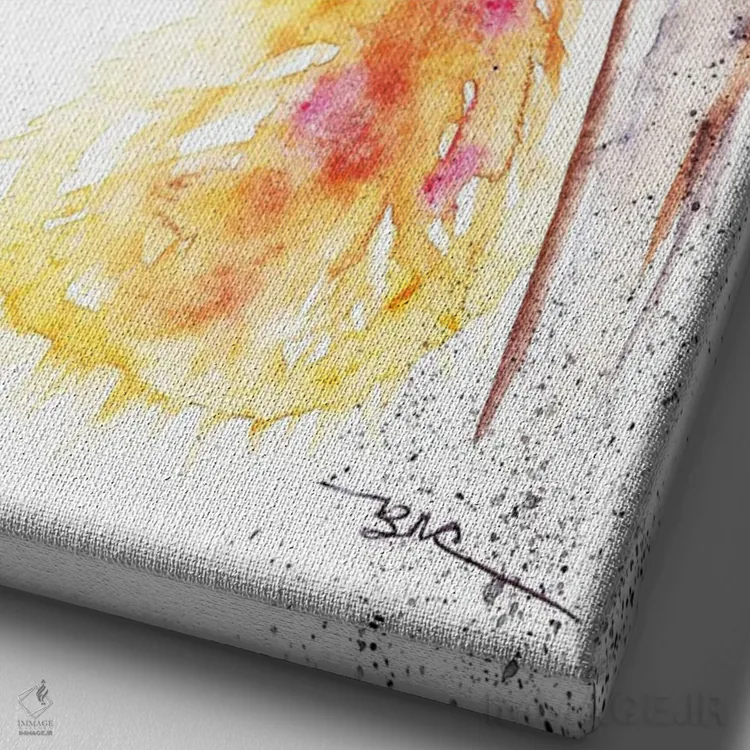 تابلو سنجاب قرمز ۱ اثر بیبزآرتس - نمای نزدیک بافت بوم