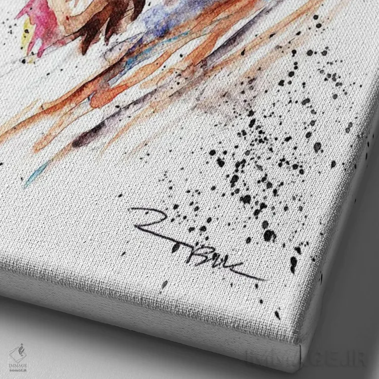 تابلو سنجاب قرمز ۲ اثر بیبزآرتس - نمای نزدیک بافت بوم