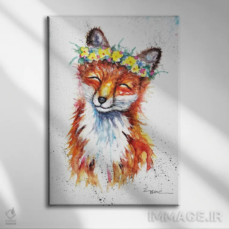تابلو روباه بهاری اثر بیبزآرتس - نمای روبهرو روی دیوار