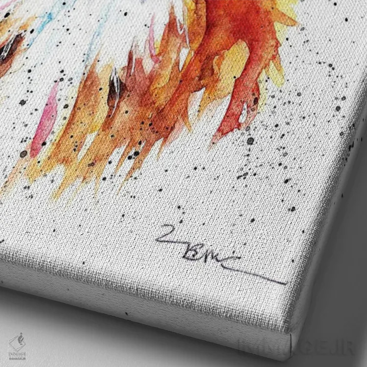 تابلو روباه بهاری اثر بیبزآرتس - نمای نزدیک بافت بوم