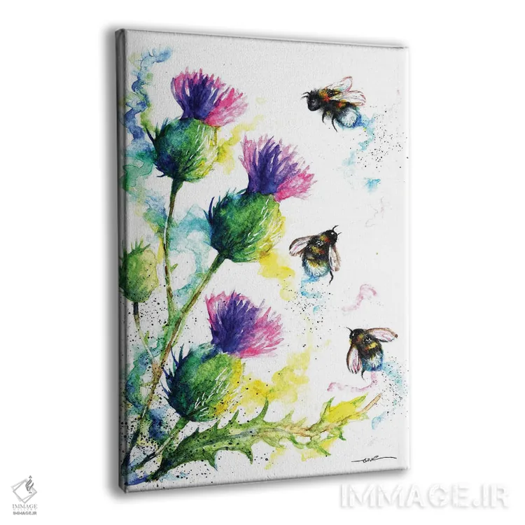 تابلو زنبورها و خارها اثر بیبزآرتس - نمای پرسپکتیو محصول