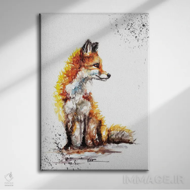 تابلو روباه مراقب اثر بیبزآرتس - نمای روبهرو روی دیوار